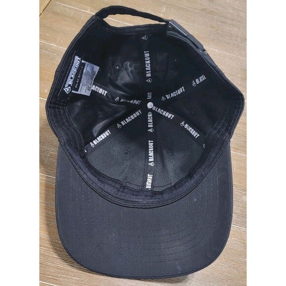 Urban Blackout Hat Cap Black Adjustable Strap Patch - Picture 6 of 7